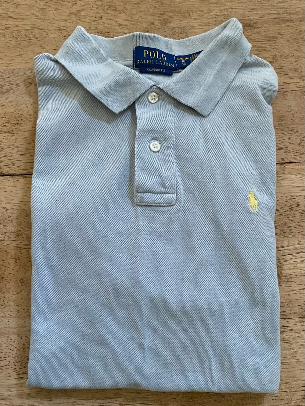 Polo Ralph Lauren Big Boys’ Sz XL (18-20) Lt Blue Iconic Mesh Knit Polo Shirt